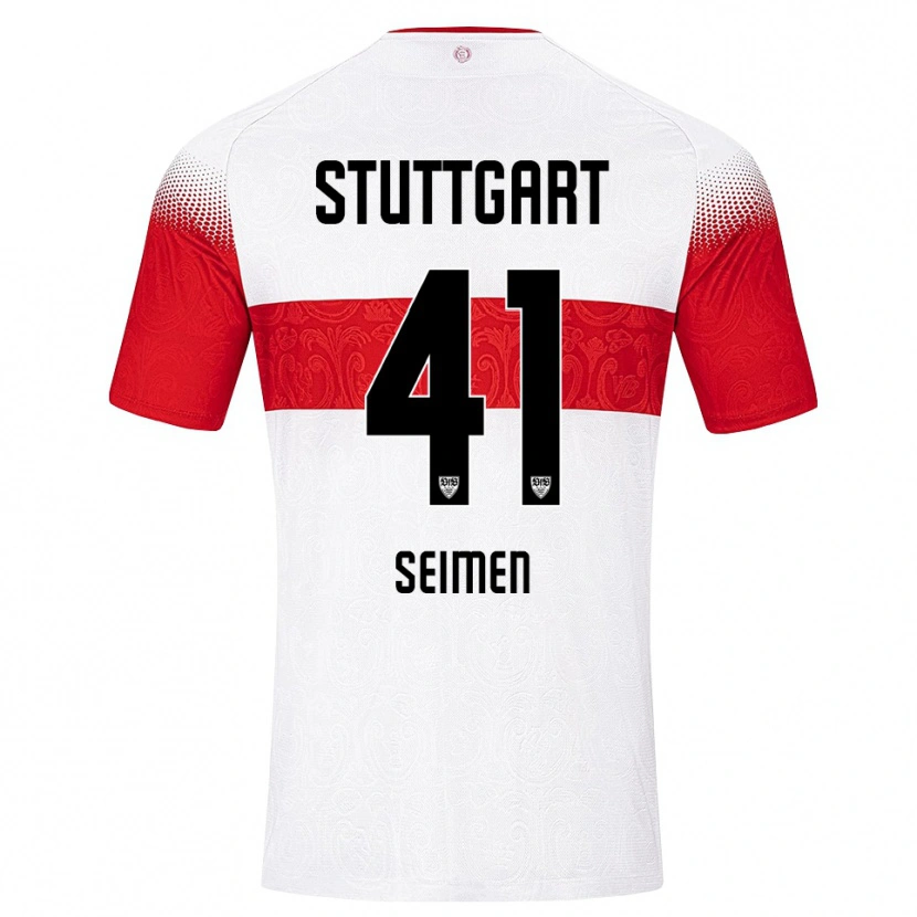 Danxen Bambino Maglia Dennis Seimen #41 Bianco Rosso Giallo Kit Gara Home 2026/27 Maglietta