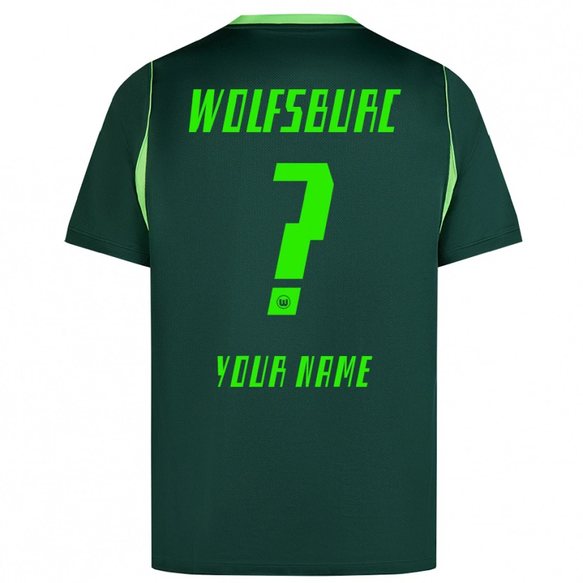 Danxen Bambino Maglia Il Tuo Nome #0 Verde Scuro Bianco Kit Gara Home 2026/27 Maglietta