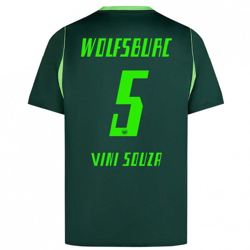 Danxen Bambino Maglia Vini Souza #5 Verde Scuro Bianco Kit Gara Home 2026/27 Maglietta