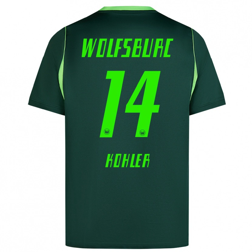 Danxen Bambino Maglia Leonard Köhler #14 Verde Scuro Bianco Kit Gara Home 2026/27 Maglietta