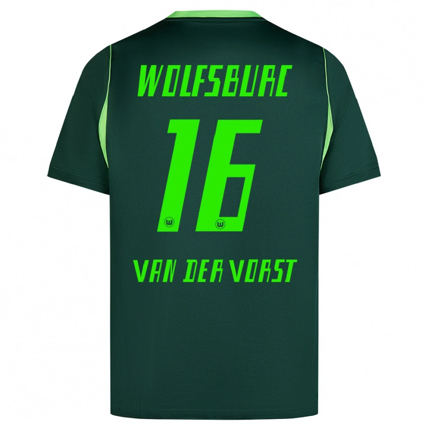 Danxen Bambino Maglia Fynn Van Der Vorst #16 Verde Scuro Bianco Kit Gara Home 2026/27 Maglietta