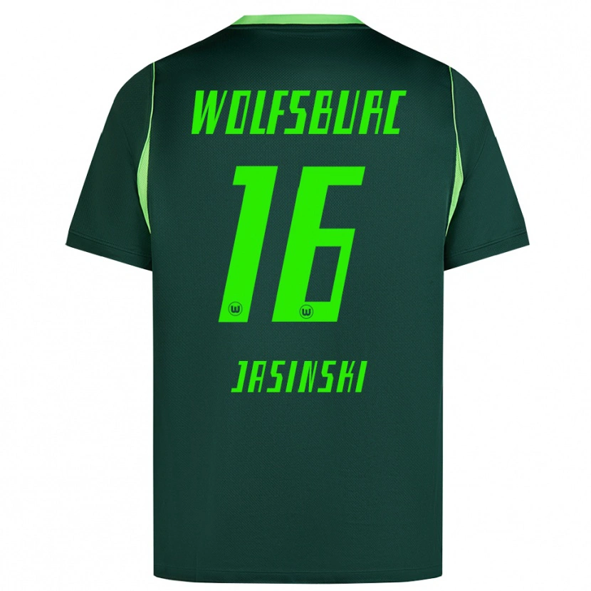 Danxen Bambino Maglia Mateusz Jasinski #16 Verde Scuro Bianco Kit Gara Home 2026/27 Maglietta