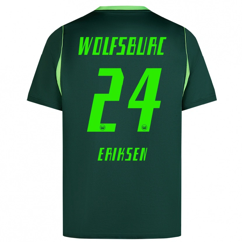 Danxen Bambino Maglia Christian Eriksen #24 Verde Scuro Bianco Kit Gara Home 2026/27 Maglietta