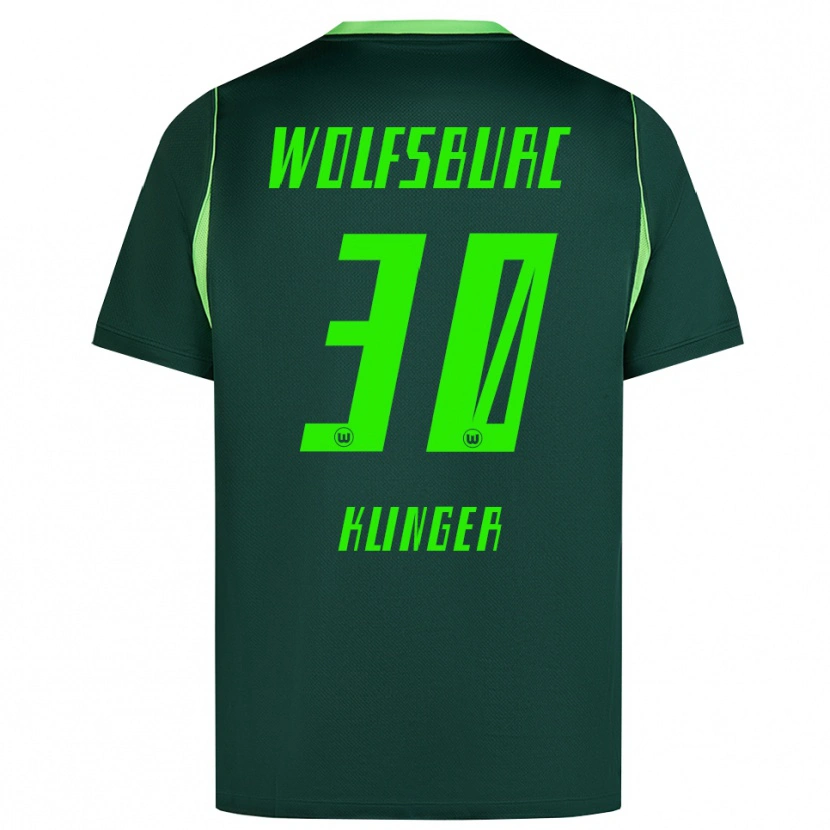 Danxen Bambino Maglia Niklas Klinger #30 Verde Scuro Bianco Kit Gara Home 2026/27 Maglietta