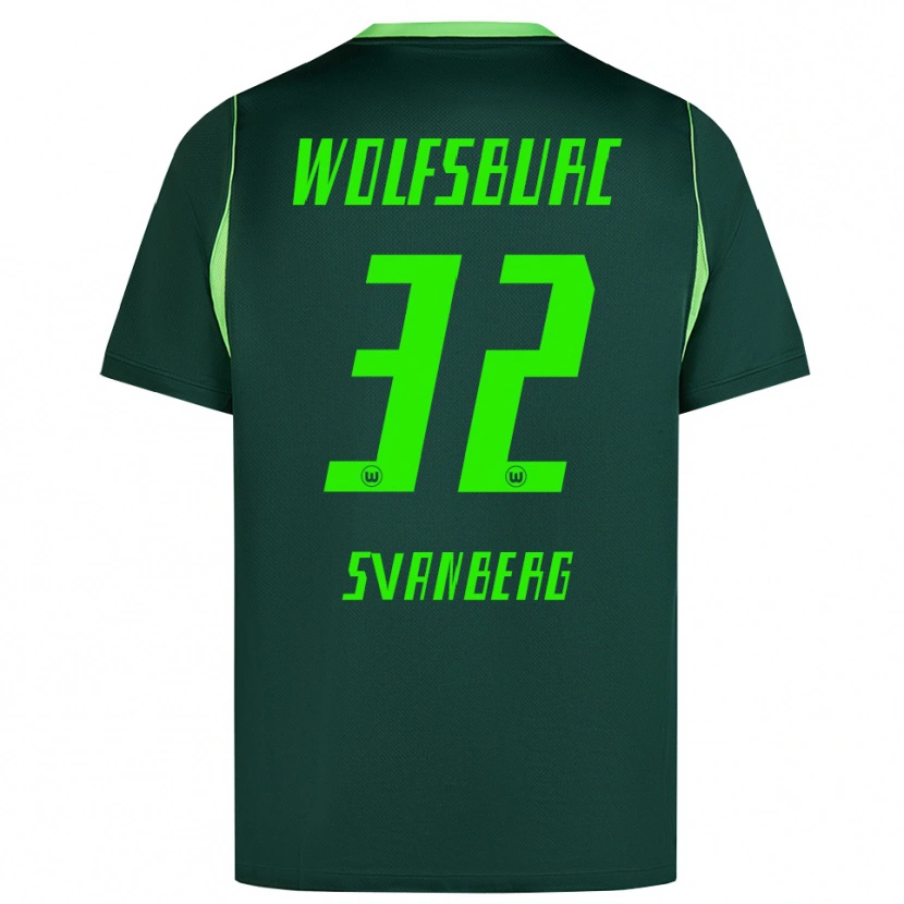 Danxen Bambino Maglia Mattias Svanberg #32 Verde Scuro Bianco Kit Gara Home 2026/27 Maglietta