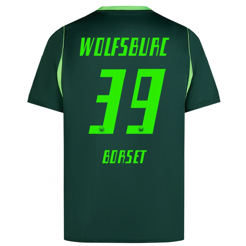Danxen Bambino Maglia Anders Rønne Børset #39 Verde Scuro Bianco Kit Gara Home 2026/27 Maglietta