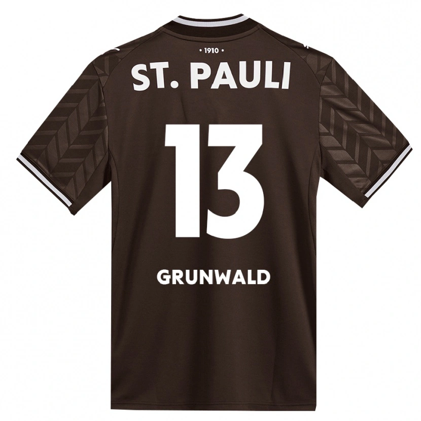 Danxen Bambino Maglia Julius Grunwald #13 Caffè Bianco Kit Gara Home 2026/27 Maglietta