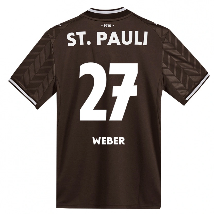 Danxen Bambino Maglia Hugo Weber #27 Caffè Bianco Kit Gara Home 2026/27 Maglietta
