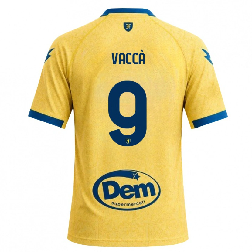 Danxen Bambino Maglia Antonio Vaccà #9 Cachi Nero Blu Kit Gara Home 2026/27 Maglietta