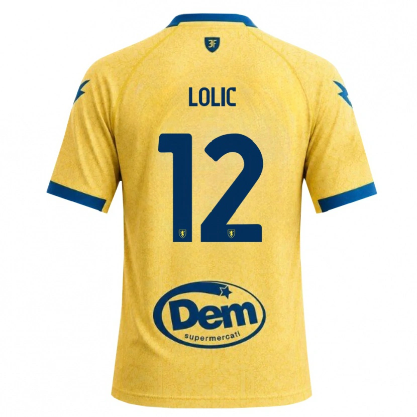 Danxen Bambino Maglia Eldin Lolic #12 Cachi Nero Blu Kit Gara Home 2026/27 Maglietta