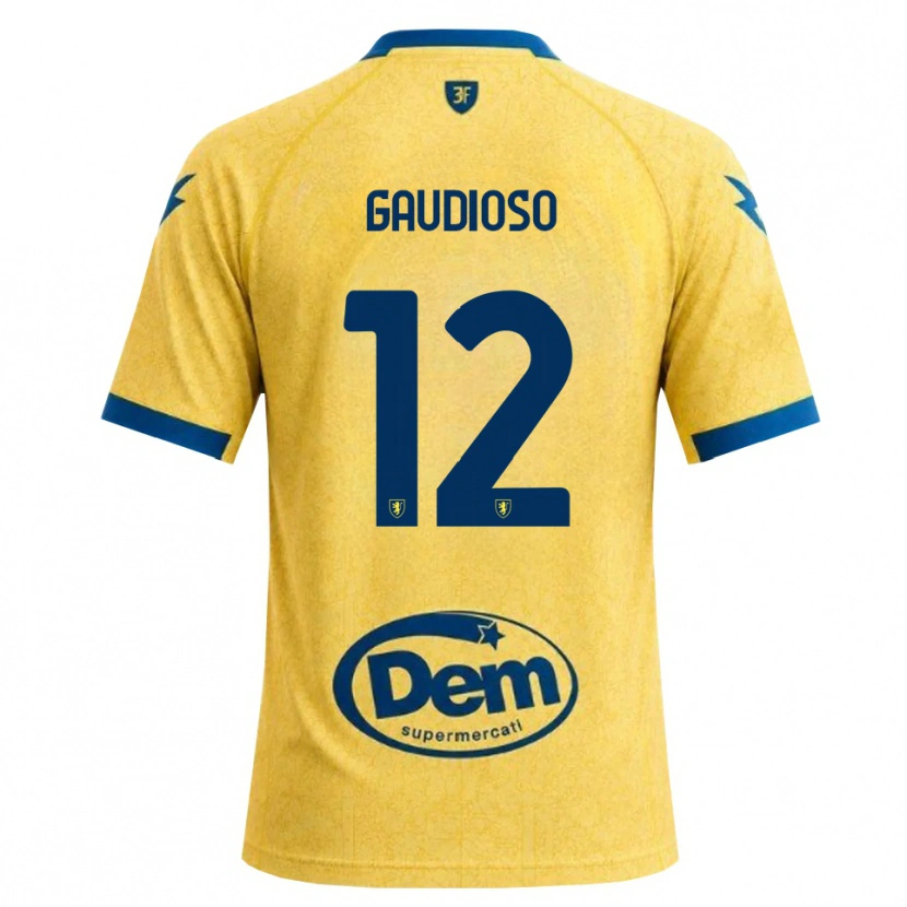 Danxen Bambino Maglia Gianmaria Gaudioso #12 Cachi Nero Blu Kit Gara Home 2026/27 Maglietta
