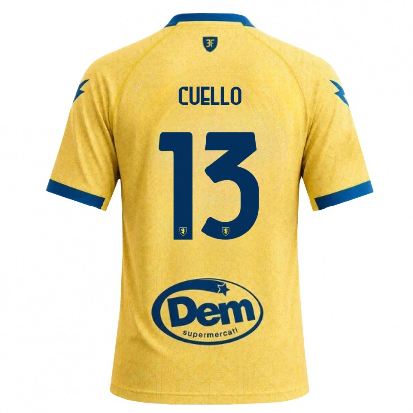 Danxen Bambino Maglia Gabriel Cuello #13 Cachi Nero Blu Kit Gara Home 2026/27 Maglietta