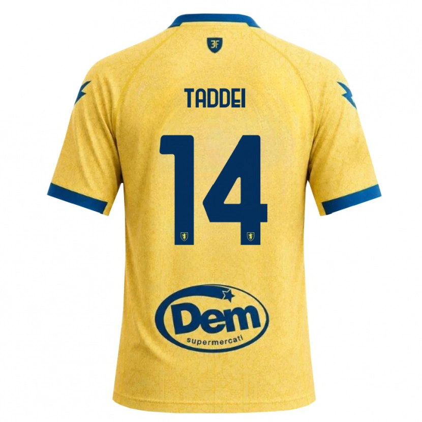Danxen Bambino Maglia Leonardo Taddei #14 Cachi Nero Blu Kit Gara Home 2026/27 Maglietta