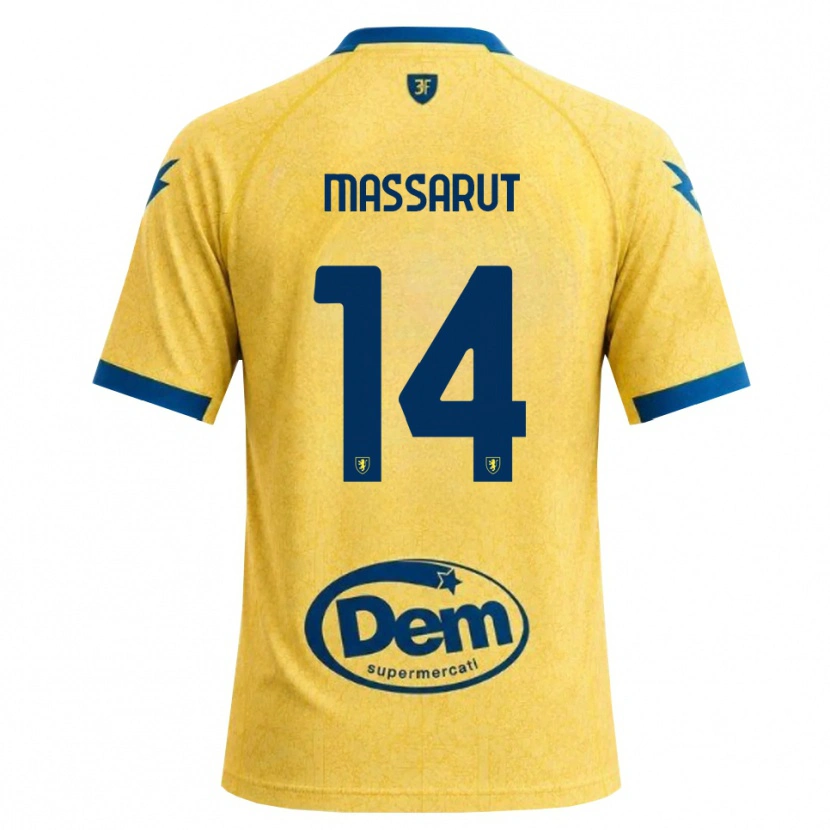 Danxen Bambino Maglia Daniele Massarut #14 Cachi Nero Blu Kit Gara Home 2026/27 Maglietta