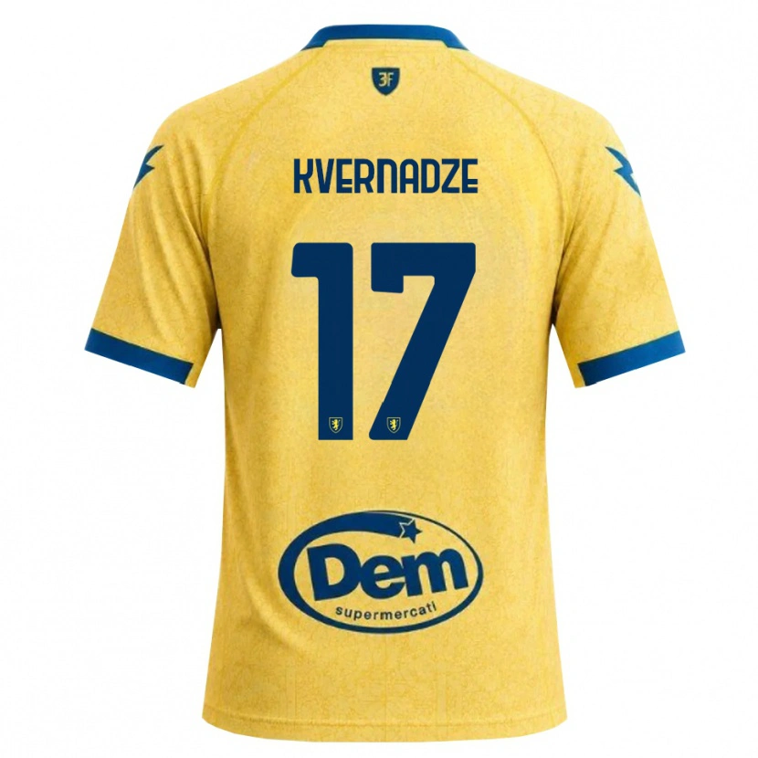 Danxen Bambino Maglia Giorgi Kvernadze #17 Cachi Nero Blu Kit Gara Home 2026/27 Maglietta
