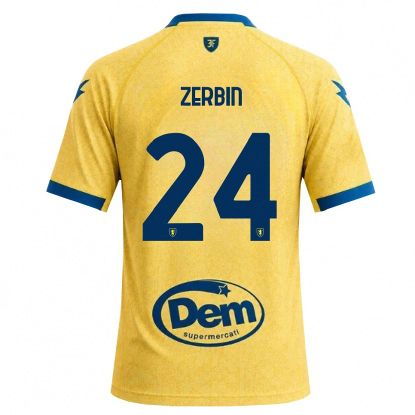 Danxen Bambino Maglia Alessio Zerbin #24 Cachi Nero Blu Kit Gara Home 2026/27 Maglietta