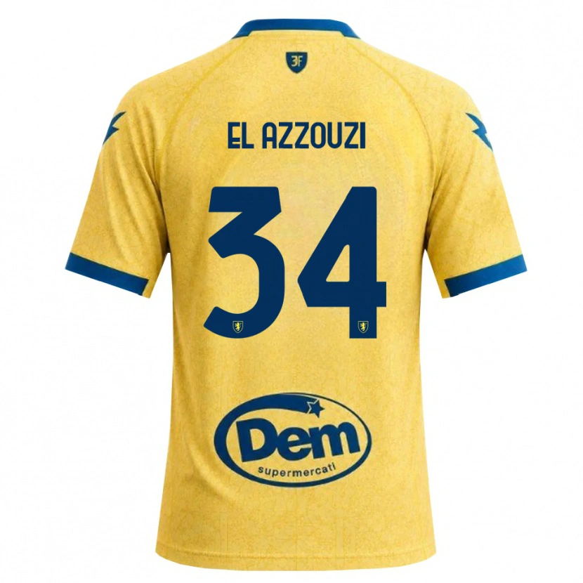 Danxen Bambino Maglia Anouar El Azzouzi #34 Cachi Nero Blu Kit Gara Home 2026/27 Maglietta