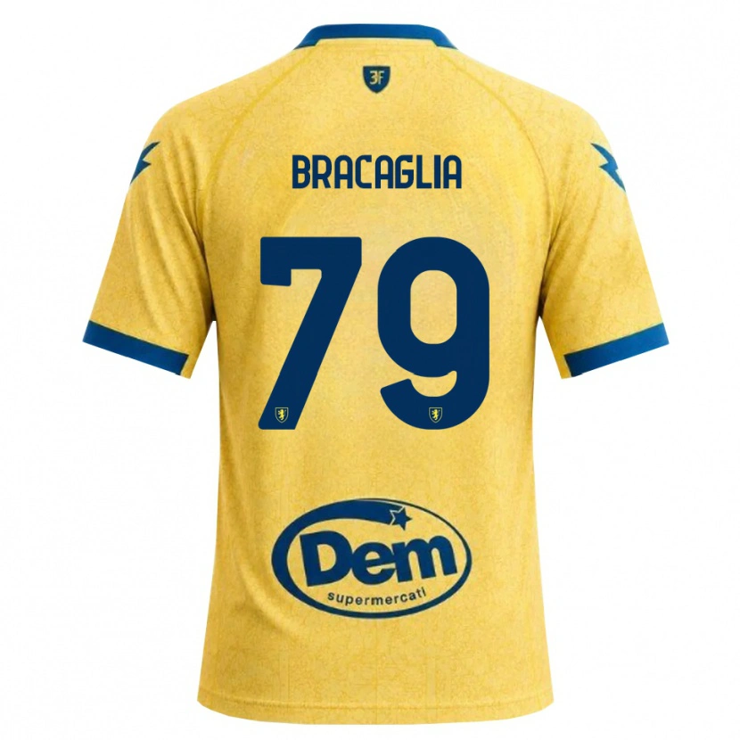 Danxen Bambino Maglia Gabriele Bracaglia #79 Cachi Nero Blu Kit Gara Home 2026/27 Maglietta