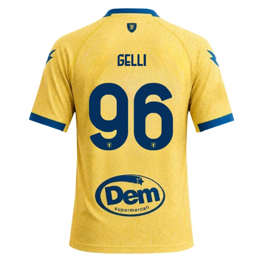 Danxen Bambino Maglia Francesco Gelli #96 Cachi Nero Blu Kit Gara Home 2026/27 Maglietta