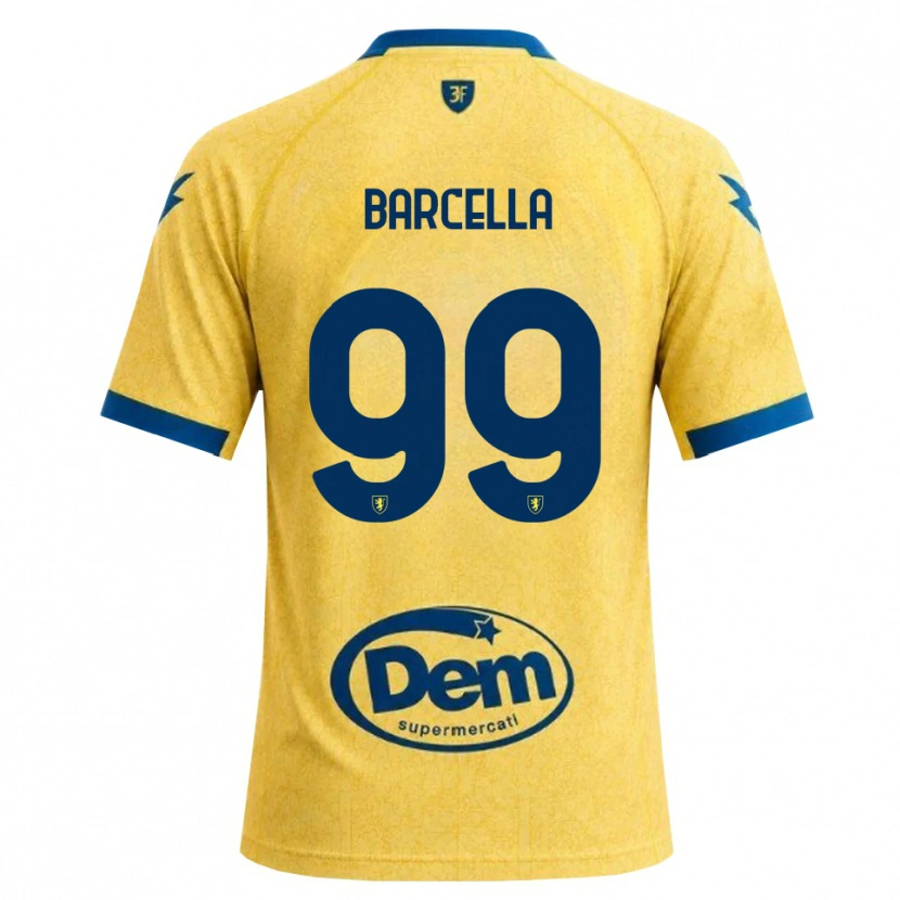 Danxen Bambino Maglia Kevin Barcella #99 Cachi Nero Blu Kit Gara Home 2026/27 Maglietta