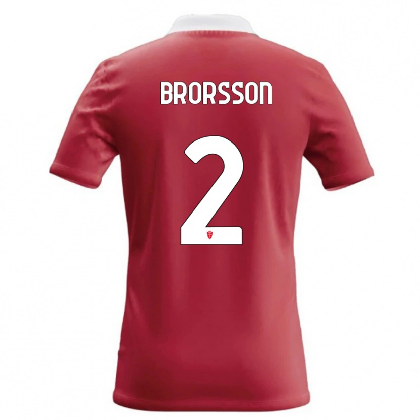 Danxen Bambino Maglia Arvid Brorsson #2 Rosso Bianco Kit Gara Home 2026/27 Maglietta
