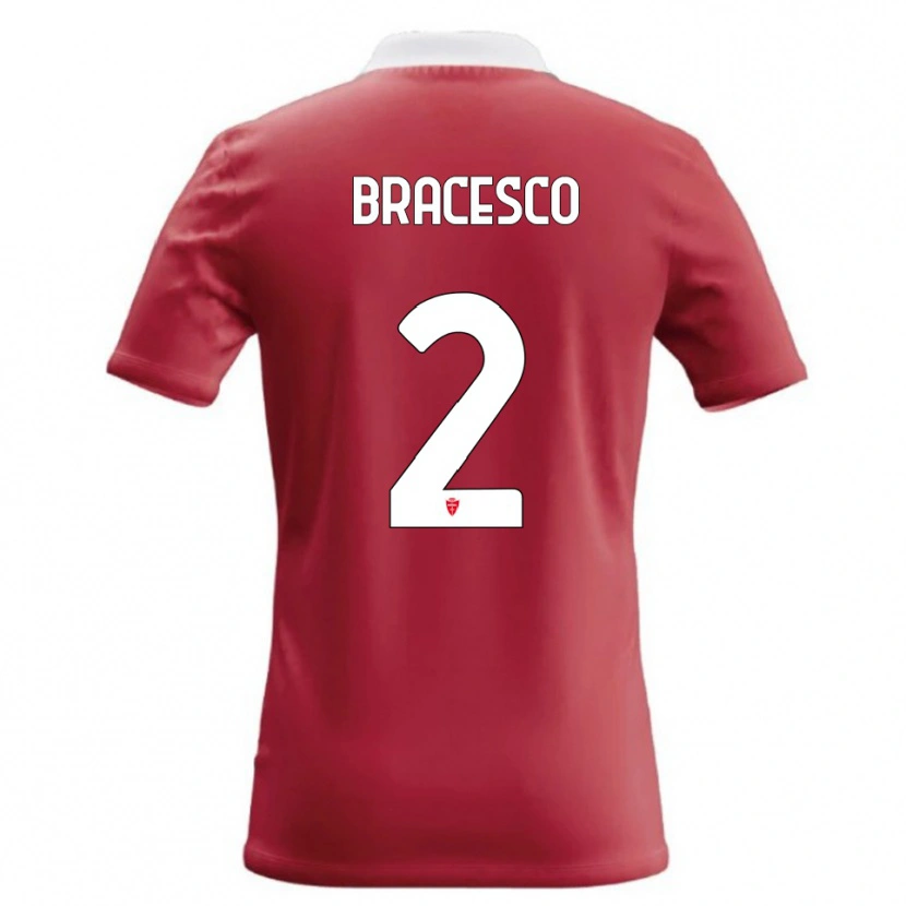 Danxen Bambino Maglia Riccardo Bracesco #2 Rosso Bianco Kit Gara Home 2026/27 Maglietta