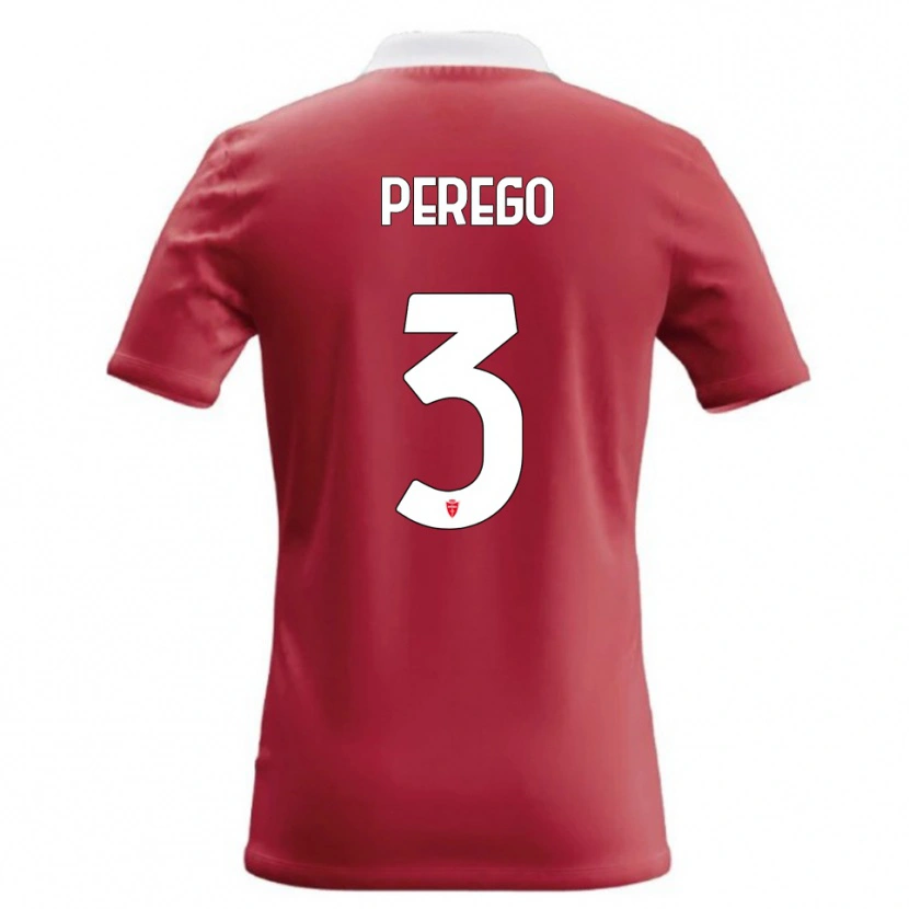 Danxen Bambino Maglia Gregorio Perego #3 Rosso Bianco Kit Gara Home 2026/27 Maglietta