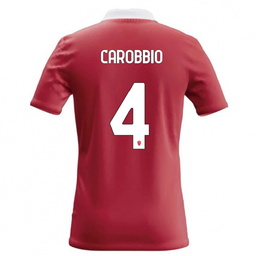 Danxen Bambino Maglia Giacomo Carobbio #4 Rosso Bianco Kit Gara Home 2026/27 Maglietta