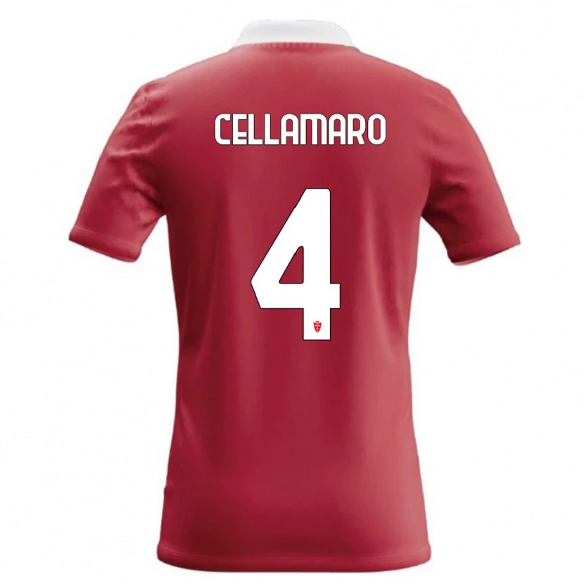 Danxen Bambino Maglia Simone Cellamaro #4 Rosso Bianco Kit Gara Home 2026/27 Maglietta