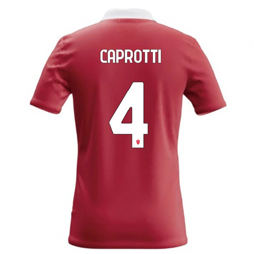 Danxen Bambino Maglia Carlo Caprotti #4 Rosso Bianco Kit Gara Home 2026/27 Maglietta