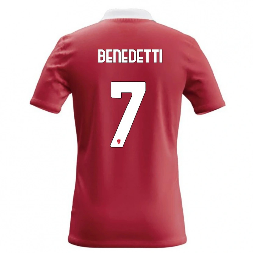 Danxen Bambino Maglia Elia Benedetti #7 Rosso Bianco Kit Gara Home 2026/27 Maglietta
