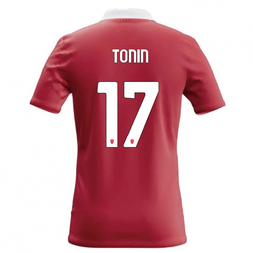 Danxen Bambino Maglia Andrea Tonin #17 Rosso Bianco Kit Gara Home 2026/27 Maglietta