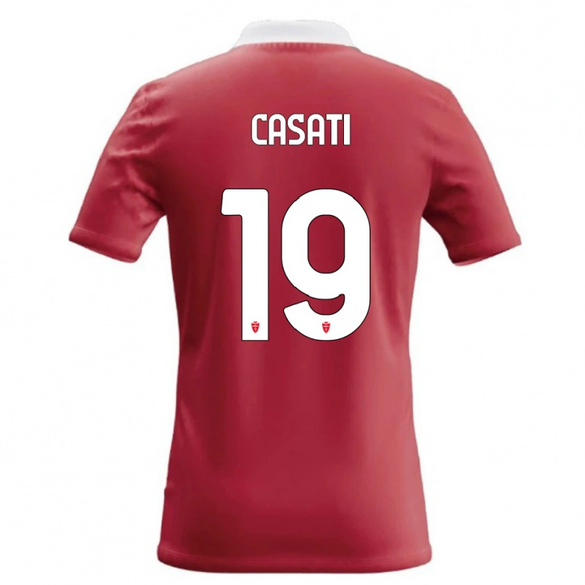 Danxen Bambino Maglia Leonardo Casati #19 Rosso Bianco Kit Gara Home 2026/27 Maglietta