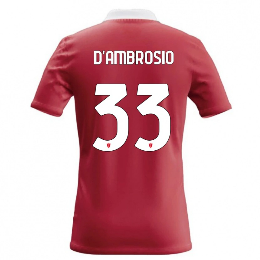 Danxen Bambino Maglia Danilo D'ambrosio #33 Rosso Bianco Kit Gara Home 2026/27 Maglietta