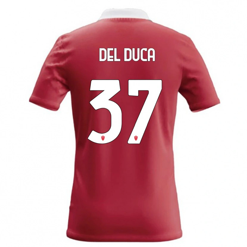 Danxen Bambino Maglia Jacopo Del Duca #37 Rosso Bianco Kit Gara Home 2026/27 Maglietta