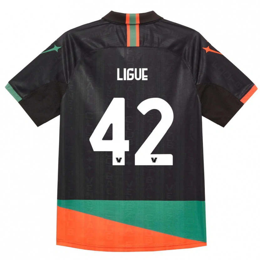 Danxen Bambino Maglia Junior Ligue #42 Nero Arancio Verde Kit Gara Home 2026/27 Maglietta