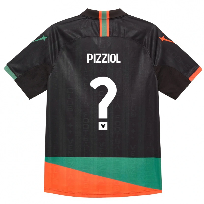 Danxen Bambino Maglia Giacomo Pizziol #0 Nero Arancio Verde Kit Gara Home 2026/27 Maglietta