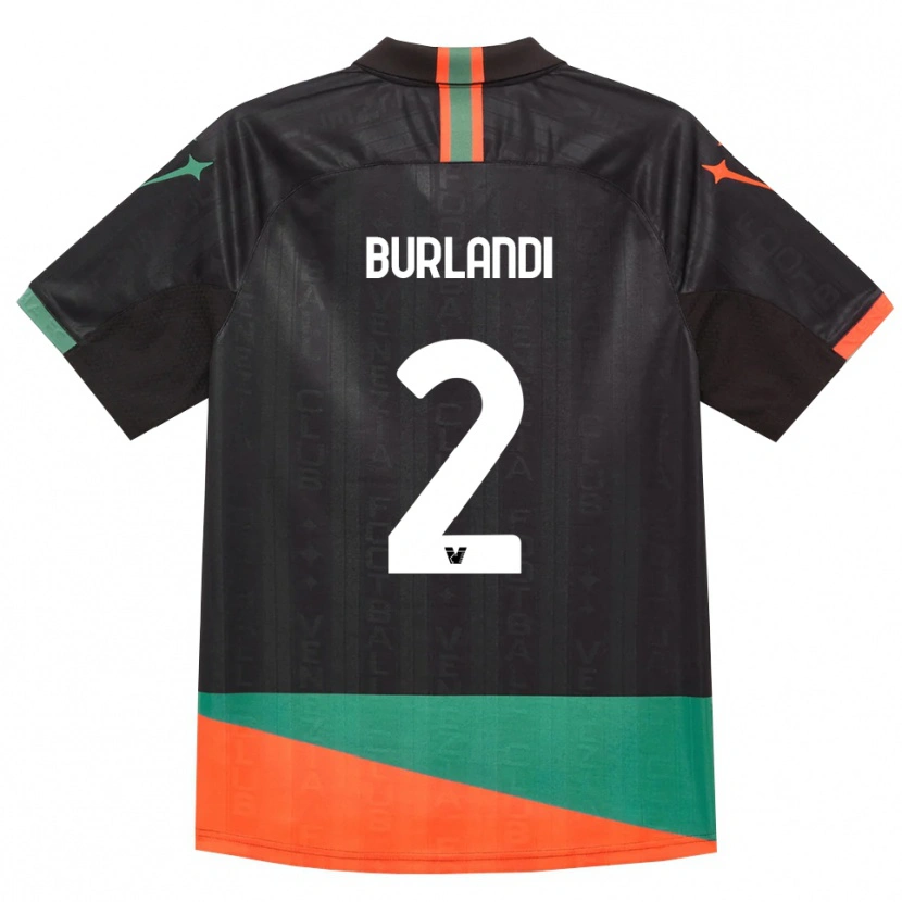 Danxen Bambino Maglia Alessandro Burlandi #2 Nero Arancio Verde Kit Gara Home 2026/27 Maglietta