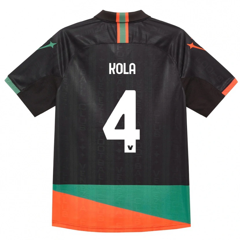 Danxen Bambino Maglia Davide Kola #4 Nero Arancio Verde Kit Gara Home 2026/27 Maglietta