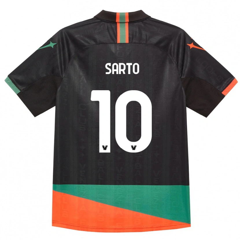 Danxen Bambino Maglia Gabriel Sarto #10 Nero Arancio Verde Kit Gara Home 2026/27 Maglietta