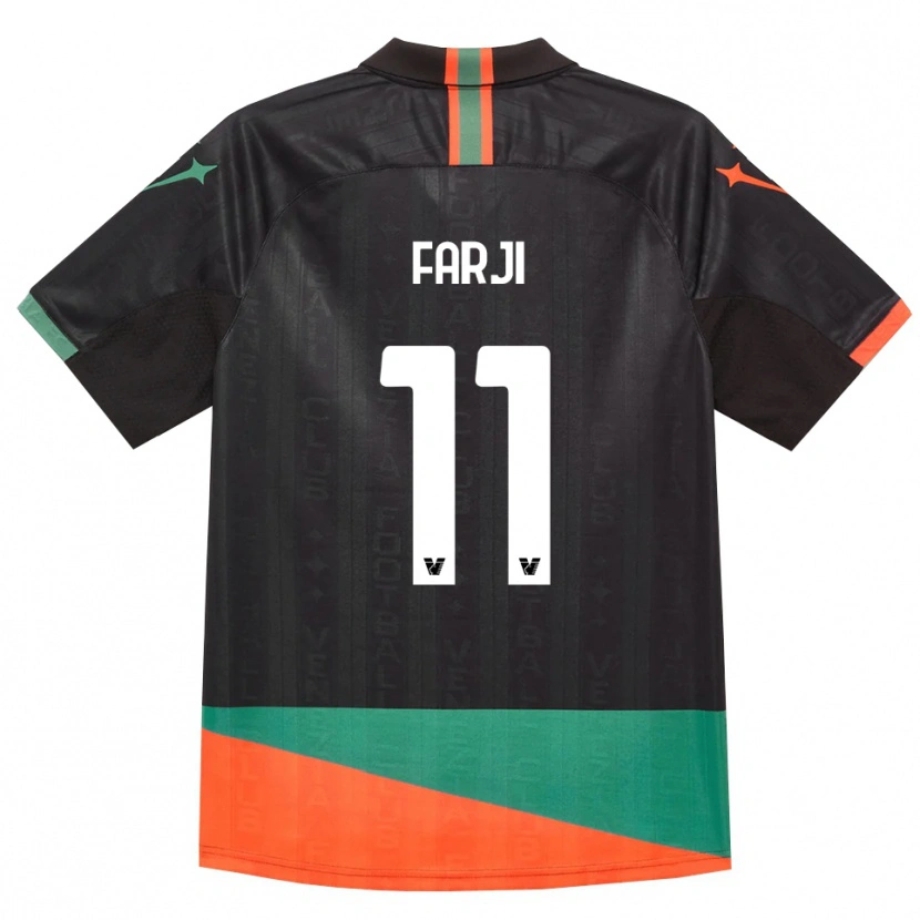 Danxen Bambino Maglia Marko Farji #11 Nero Arancio Verde Kit Gara Home 2026/27 Maglietta