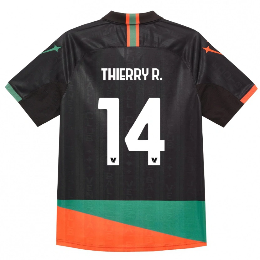 Danxen Bambino Maglia Thierry Correia #14 Nero Arancio Verde Kit Gara Home 2026/27 Maglietta