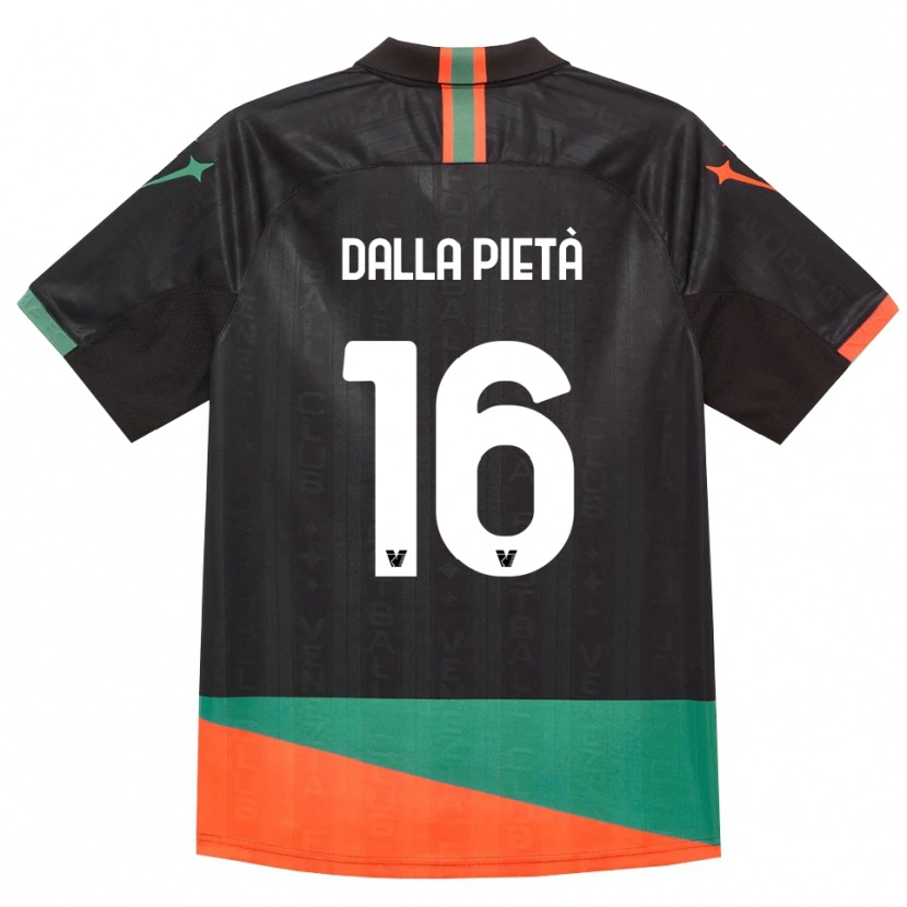 Danxen Bambino Maglia Leonardo Dalla Pietà #16 Nero Arancio Verde Kit Gara Home 2026/27 Maglietta