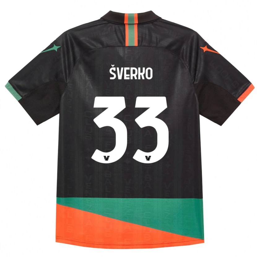 Danxen Bambino Maglia Marin Šverko #33 Nero Arancio Verde Kit Gara Home 2026/27 Maglietta