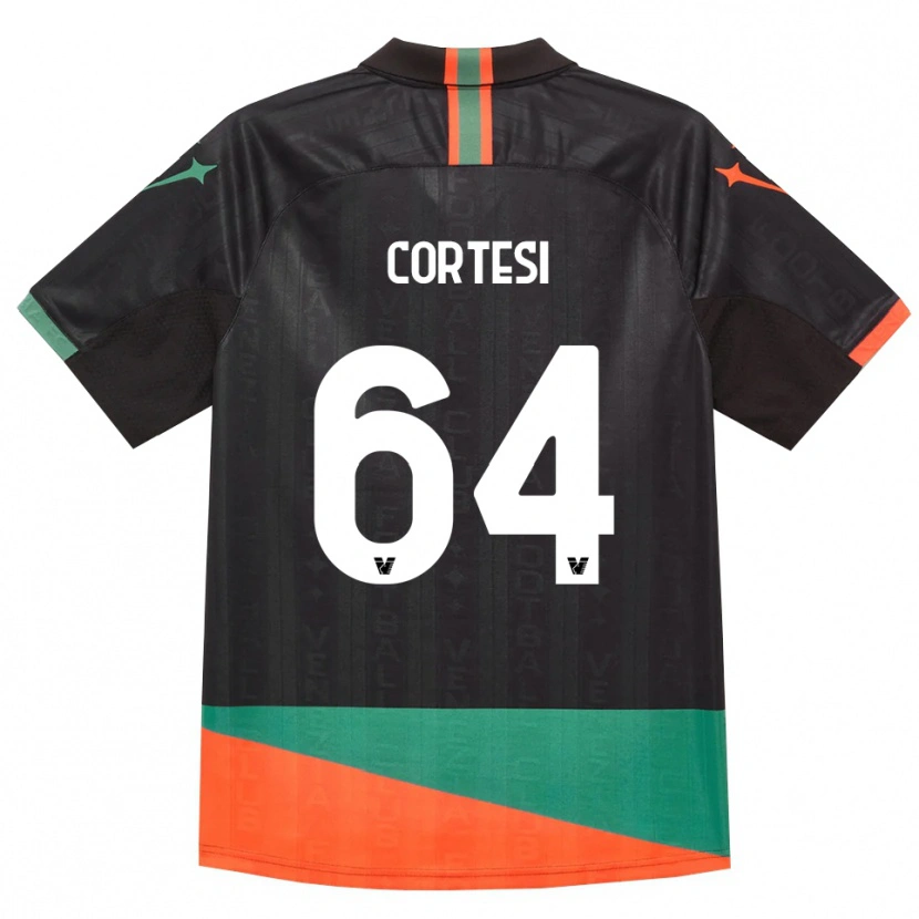 Danxen Bambino Maglia Serena Cortesi #64 Nero Arancio Verde Kit Gara Home 2026/27 Maglietta