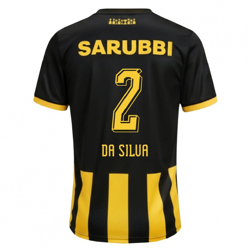 Danxen Bambino Maglia Gabriel Da Silva #2 Nero Giallo Kit Gara Home 2026/27 Maglietta