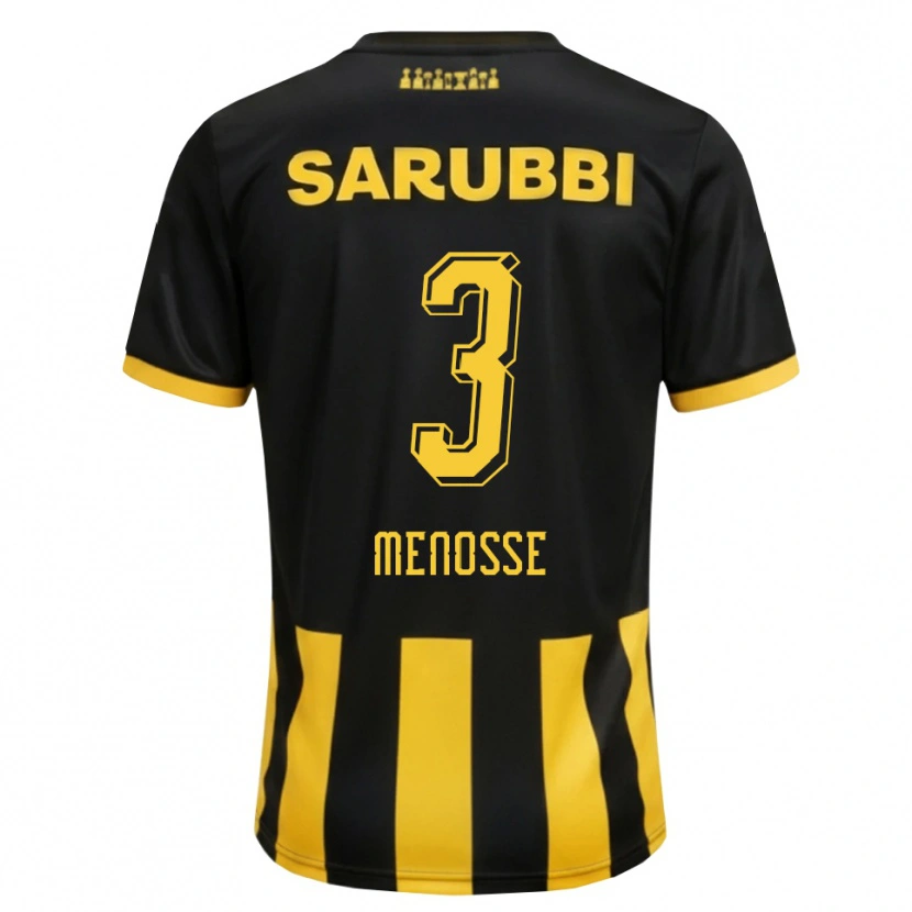 Danxen Bambino Maglia Hernán Menosse #3 Nero Giallo Kit Gara Home 2026/27 Maglietta