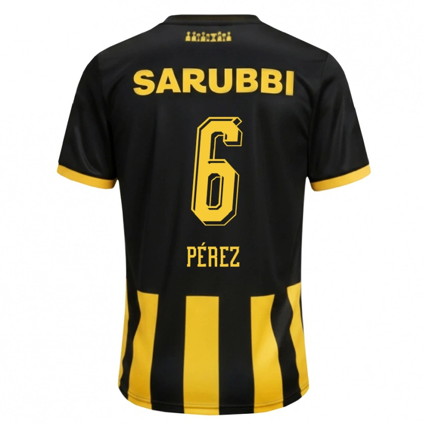 Danxen Bambino Maglia Rodrigo Pérez #6 Nero Giallo Kit Gara Home 2026/27 Maglietta