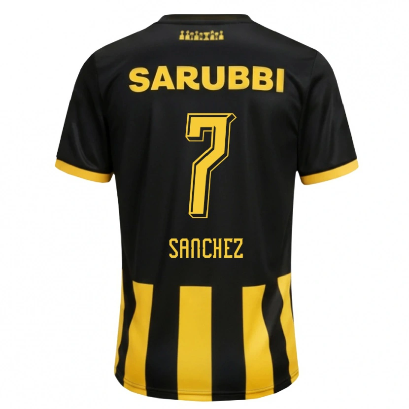 Danxen Bambino Maglia Carlos Sánchez #7 Nero Giallo Kit Gara Home 2026/27 Maglietta