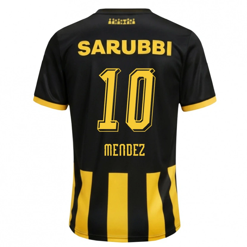 Danxen Bambino Maglia Kevin Méndez #10 Nero Giallo Kit Gara Home 2026/27 Maglietta